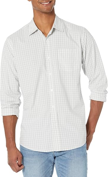 Amazon Essentials Men's Regular-Fit Long-Sleeve Casual Poplin Shirt, Button…