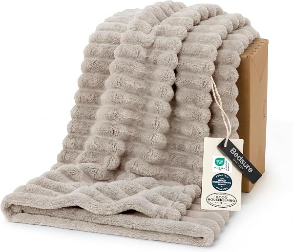 Bedsure Soft Twin XL Blanket for Bed Dorm Beige 66"x90"