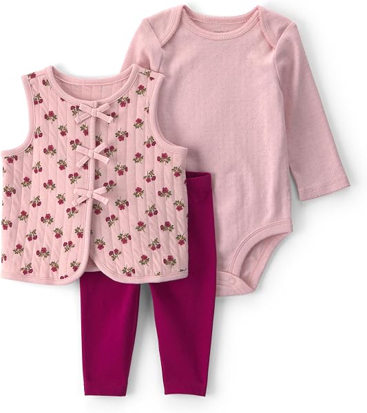 Carter's Baby Girls' 3-piece Bodysuit Pant Sets