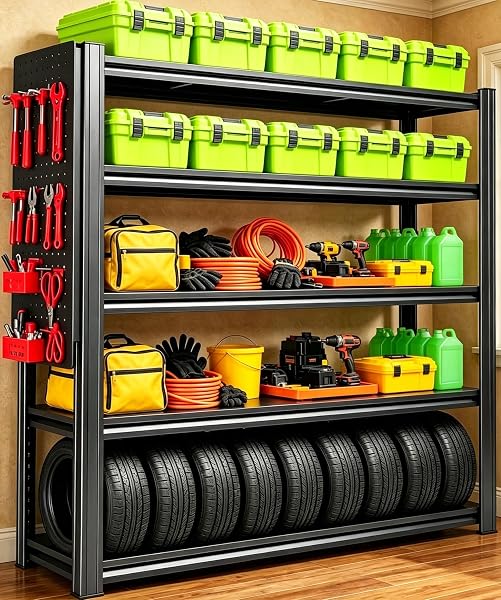 Garage Shelving Unit & Garage Storage Shelves Heavy Duty, 5-Tier Metal Rack…