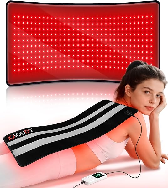29.3"x13" Medical-Grade TPU Red Light Therapy Mat for Body, FSA&HSA, Black