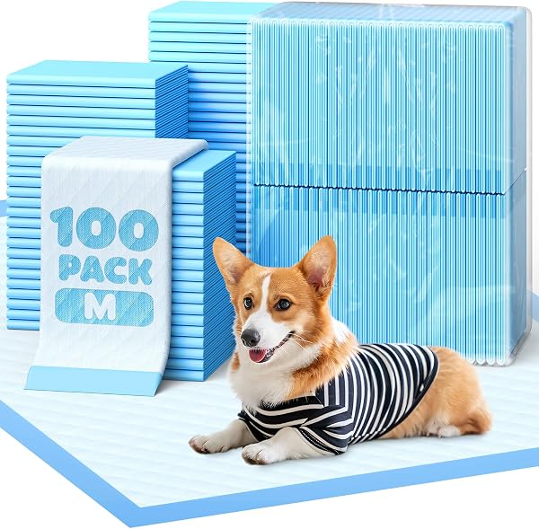 Powools Puppy Pads, 22 X 22 in, Absorbent, Spill-Proof, 100 Packs