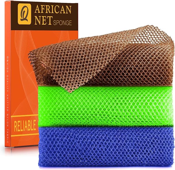 UJFQBH 3 Pieces African Bath Sponge African Net Long Net Bath Sponge…