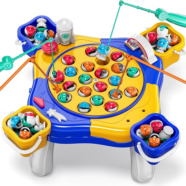 WATUDOU Magnetic Fishing Game for Kids Toddlers 3-5, 70 Pcs Fishing Toys for…