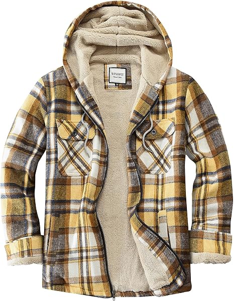WINDFIT Women's Full Zip Fleece Flannel Jacket Plaid Sherpa Lined Jacket