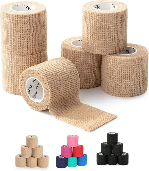 Mr. Pen- Self Adhesive Bandage Wrap, 2" X 5 Yards, 6 Pack