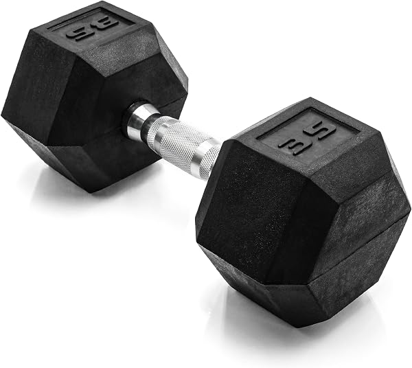 CAP Rubber Coated Dumbbell Weights, Free Weights for Home Gym Strength…