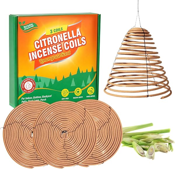 SCENTORINI Hanging Citronella Coils,Citronella Incense Coils 3 Pack
