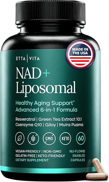 NAD+ Supplement 500mg with Resveratrol & CoQ10 for Cellular Energy, 60 Ct