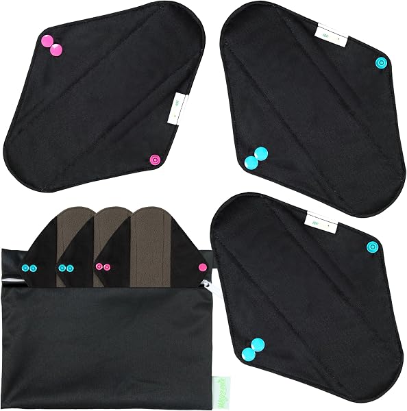 Wegreeco Charcoal Reusable Menstrual Pads - Reusable Sanitary Pads | Reusable…