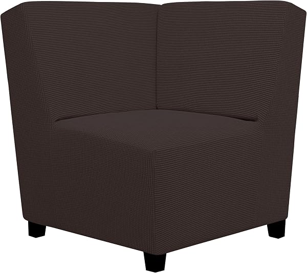 Easy-Going Stretch Soft Sectional Corner Sofa Couch Slipcover Chocolate