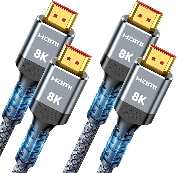 Highwings 8K Short HDMI 2.1 Cable 2-Pack 5FT/1.5M, 48Gbps Ultra High Speed