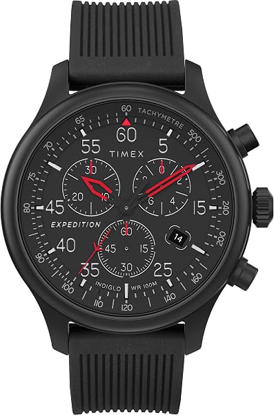 Timex Expedition Field Chronograph 43mm Men’s Analog Watch | INDIGLO…