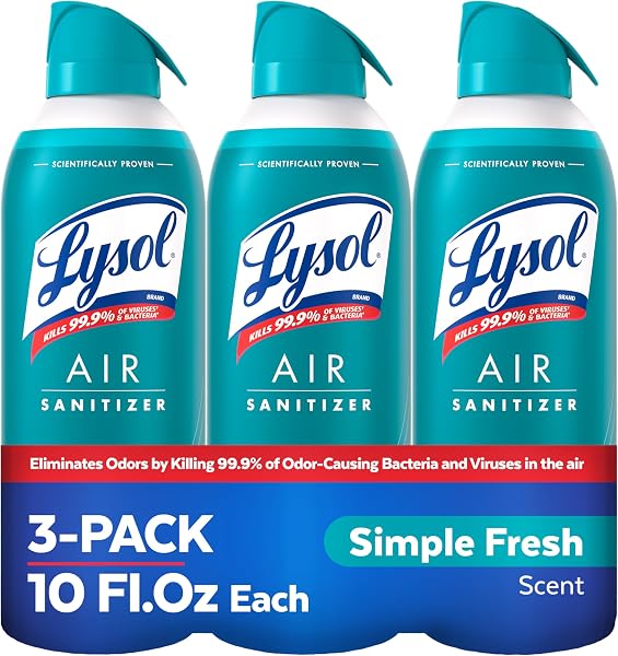 Lysol Air Sanitizer Spray, Air Freshener Alternative, Simple Fresh 3-Pk