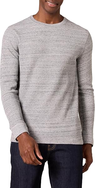 Amazon Essentials Men's Long Sleeve Slim-Fit Waffle Thermal Shirt with Ribbed Trim