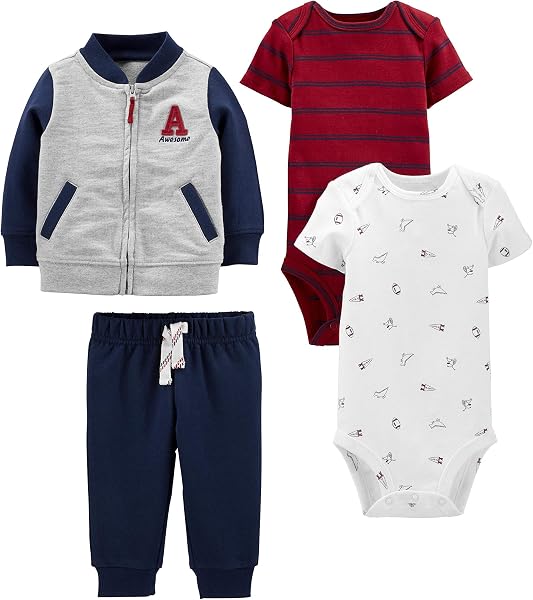 Simple Joys by Carter's Baby Boys 4-piece Jacket, Pant, and Bodysuit Set