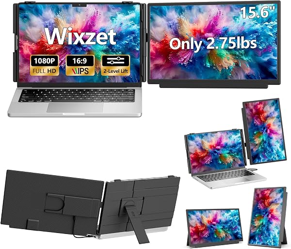 Laptop Screen Extender, 15.6" FHD 1080P IPS Laptop Monitor Extender for 13"…