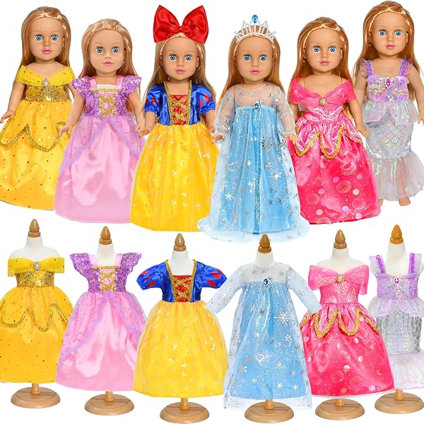 8 Pcs American Doll Clothes Set for 18 Inch Dolls, Doll Clothing Outfits…