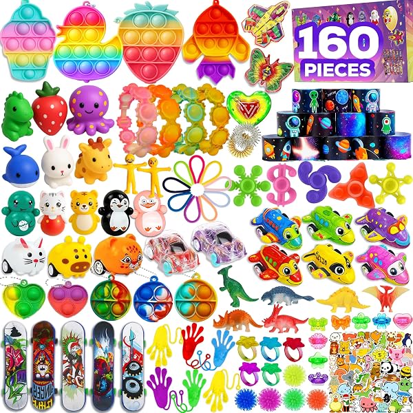 160 Pcs Fidget Toys Party Favors Pack, Randomly Selected Pop Sensory Set…