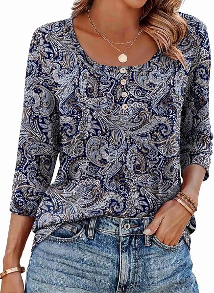 Ekouaer 3/4 Length Sleeve Women Tops Dressy Casual Blouses Fall Shirt 2026