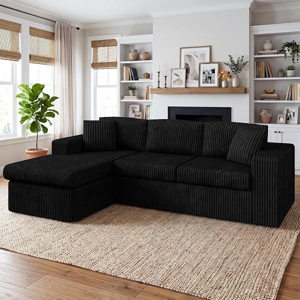 Shintenchi 103" Boneless Couch, L Shaped Modular Sectional Sofa with Deep…