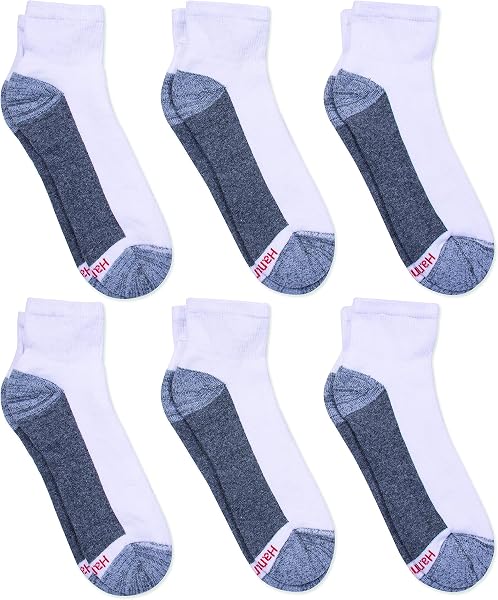 Hanes Men's Crew Socks Pack, 8 Pairs, Max Cushion Moisture-wicking Ankle…