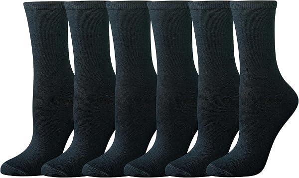 Amazon Essentials Women's Cotton Crew Socks, 6 Pairs