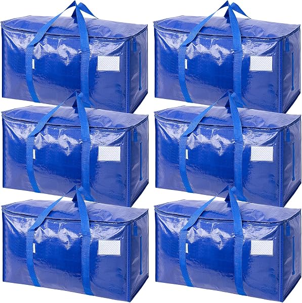 TICONN 6 Pack Extra Large Moving Bags Heavy Duty with Zippers & Carrying…
