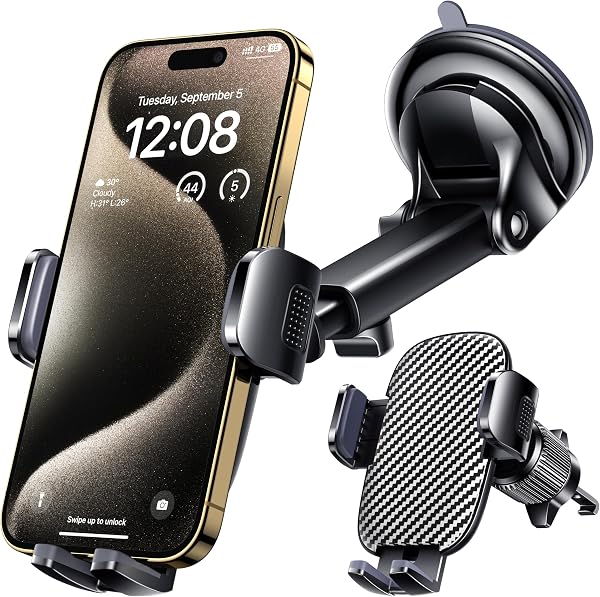 Qifutan Car Phone Holder Mount Phone Mount for Car Windshield Dashboard Air…