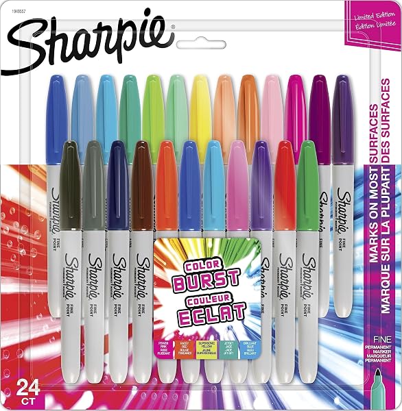 Sharpie Permanent Markers, Color Burst Limited Edition, Fine Point, Assorted…
